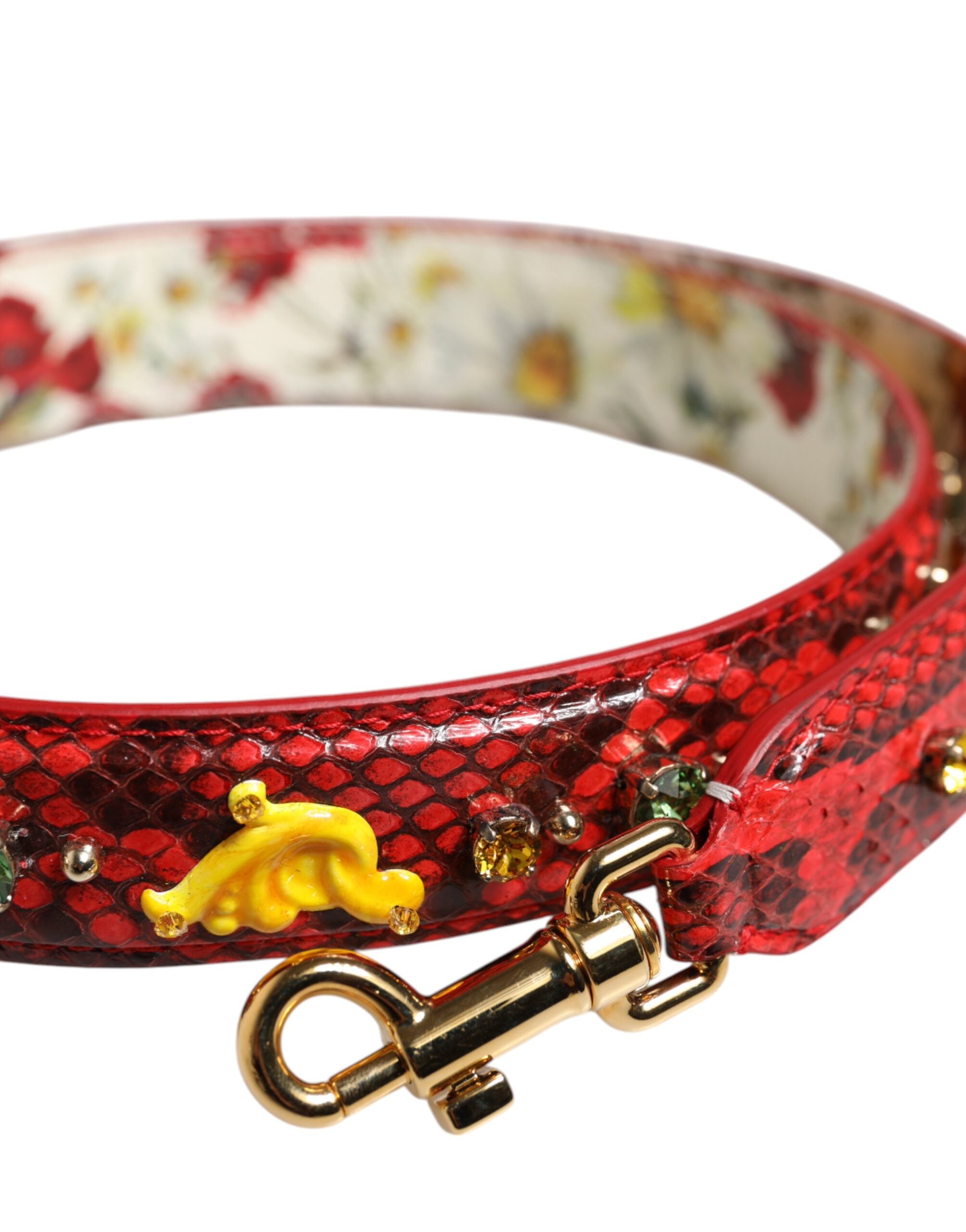 Dolce & Gabbana Multicolor Python Leather Shoulder Strap