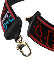 Dolce & Gabbana Black Cotton Printed Shoulder Strap