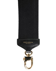 Dolce & Gabbana Black Cotton Printed Shoulder Strap
