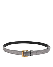 Silver Logo Engraved Metal Waist Buckle Belt
