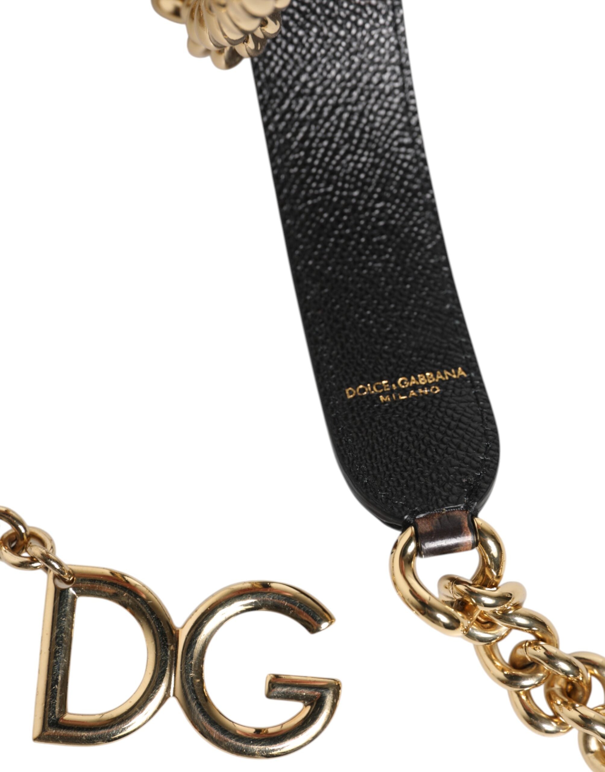 Dolce & Gabbana Brown Calf Leather Shoulder Strap