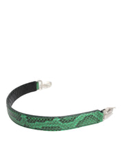 Dolce & Gabbana Green Black Python Leather Shoulder Strap