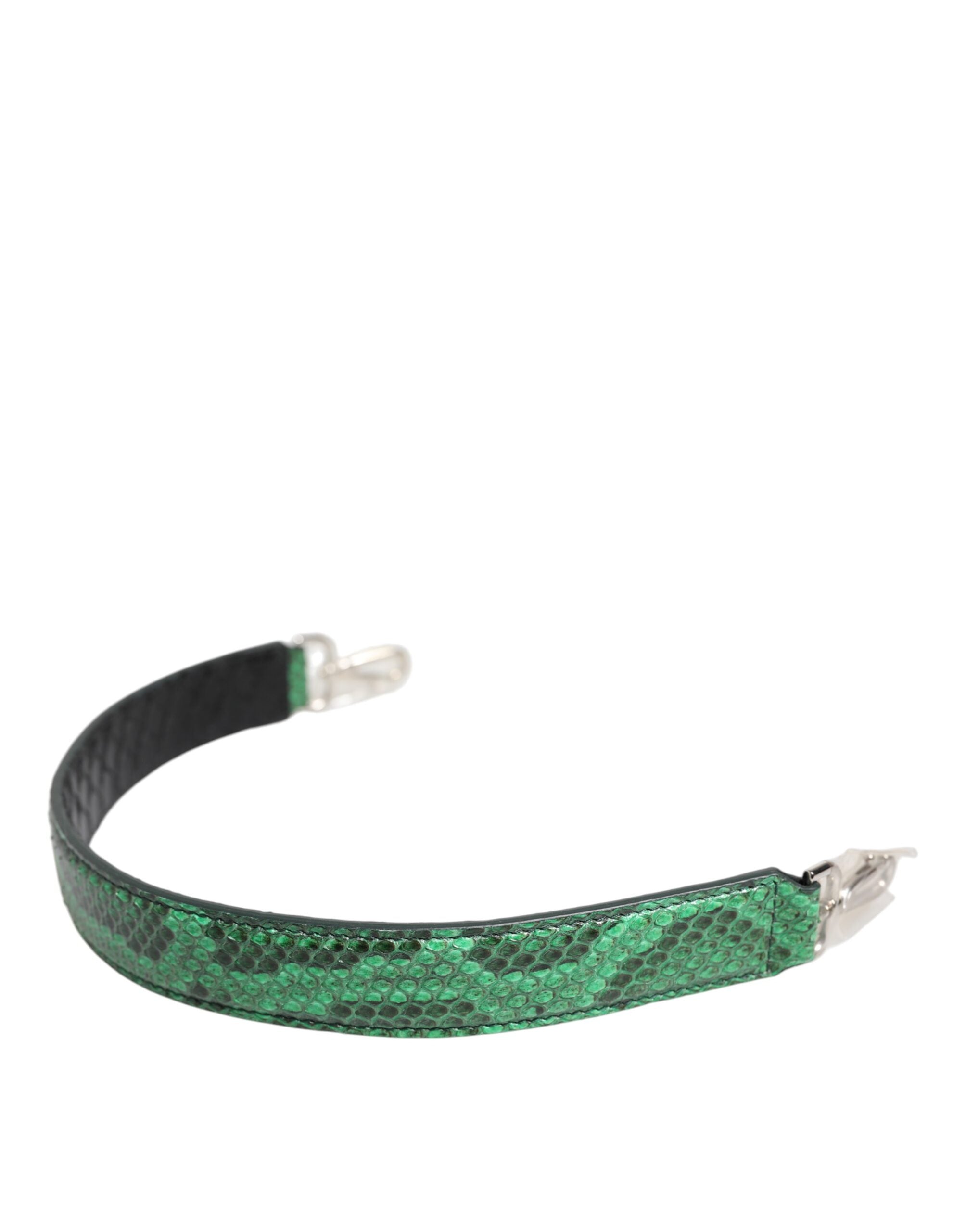 Dolce & Gabbana Green Black Python Leather Shoulder Strap