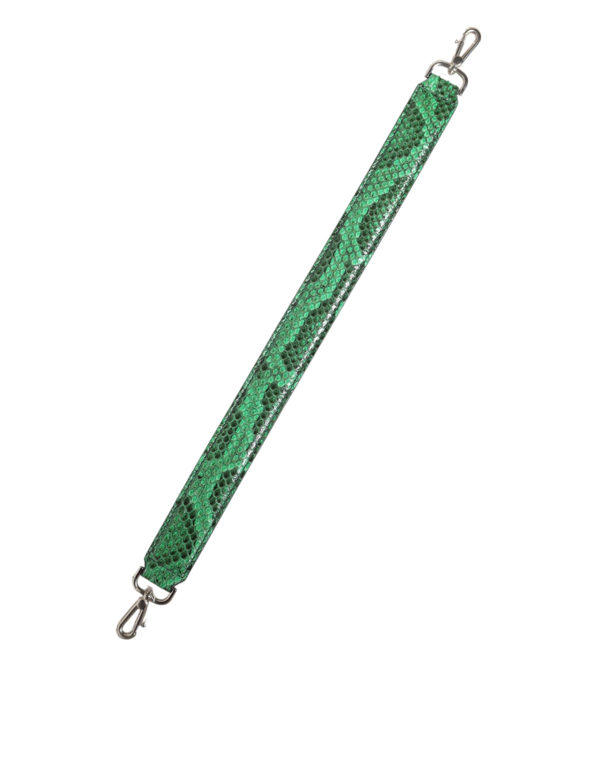 Dolce & Gabbana Green Black Python Leather Shoulder Strap
