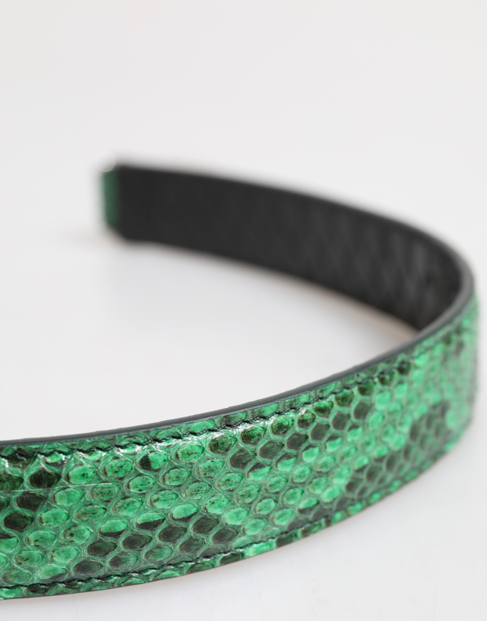 Dolce & Gabbana Green Black Python Leather Shoulder Strap