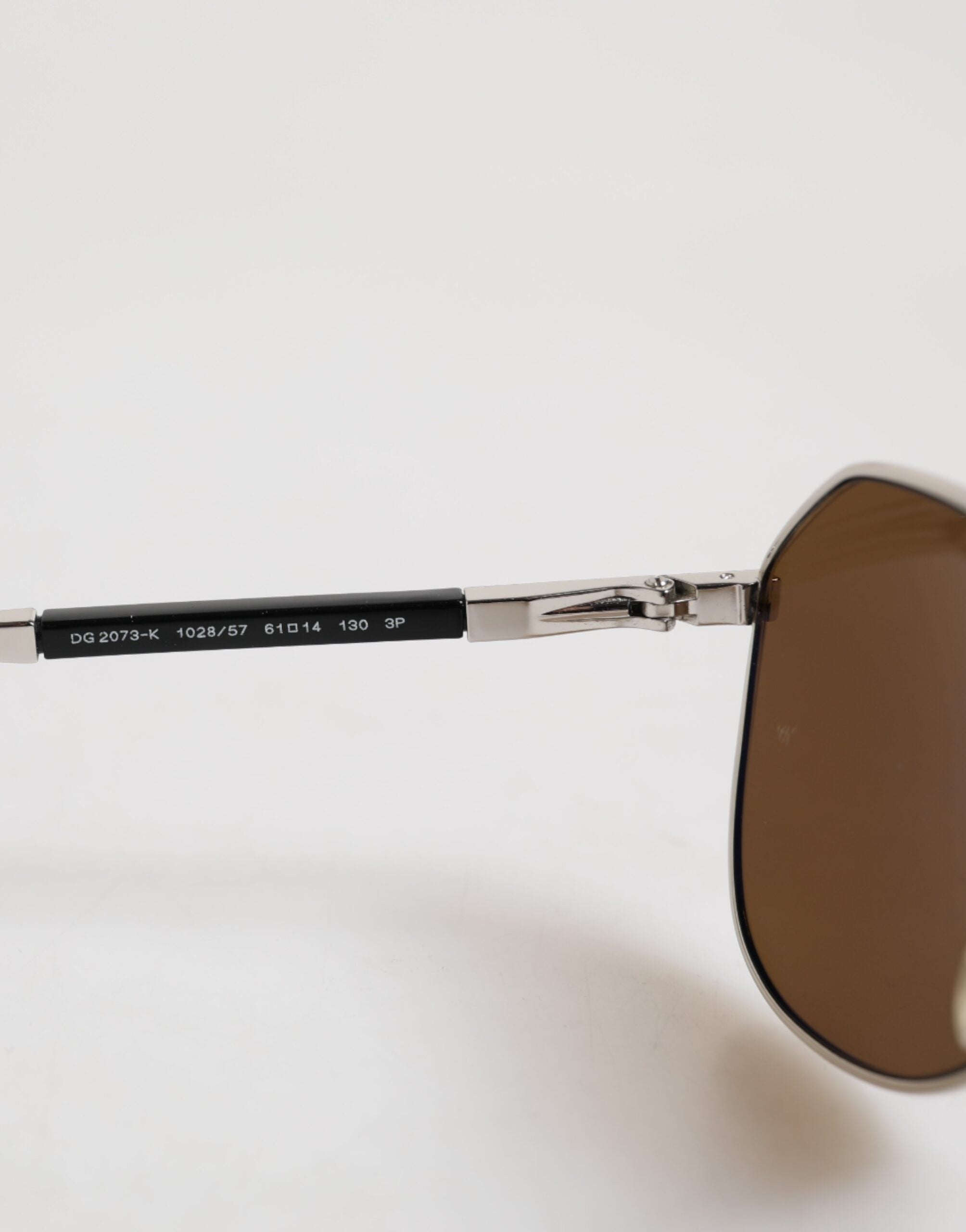 DG2073 Silver Steel Classic Pilot Solglasögon med Brun Lins