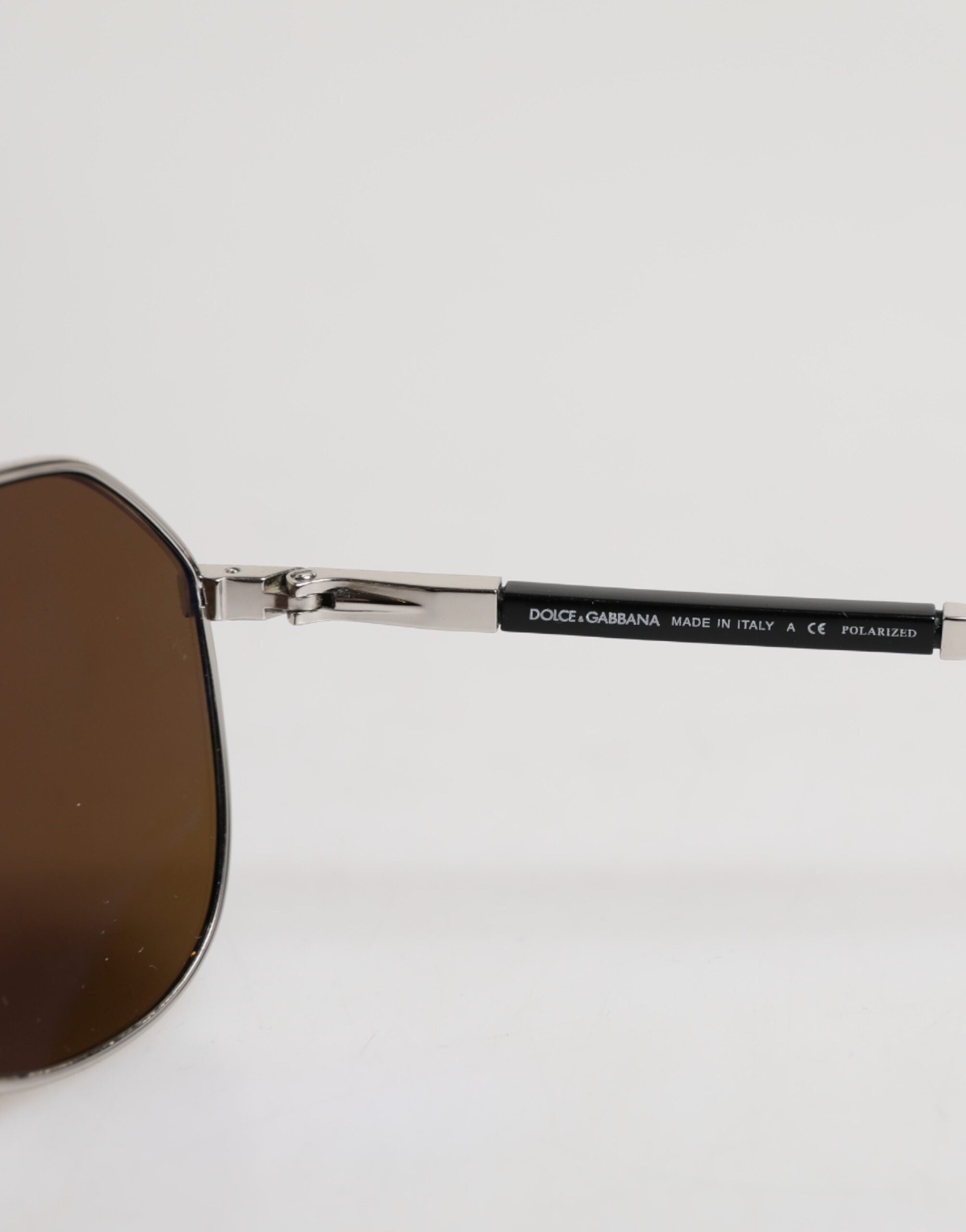 DG2073 Silver Steel Classic Pilot Solglasögon med Brun Lins