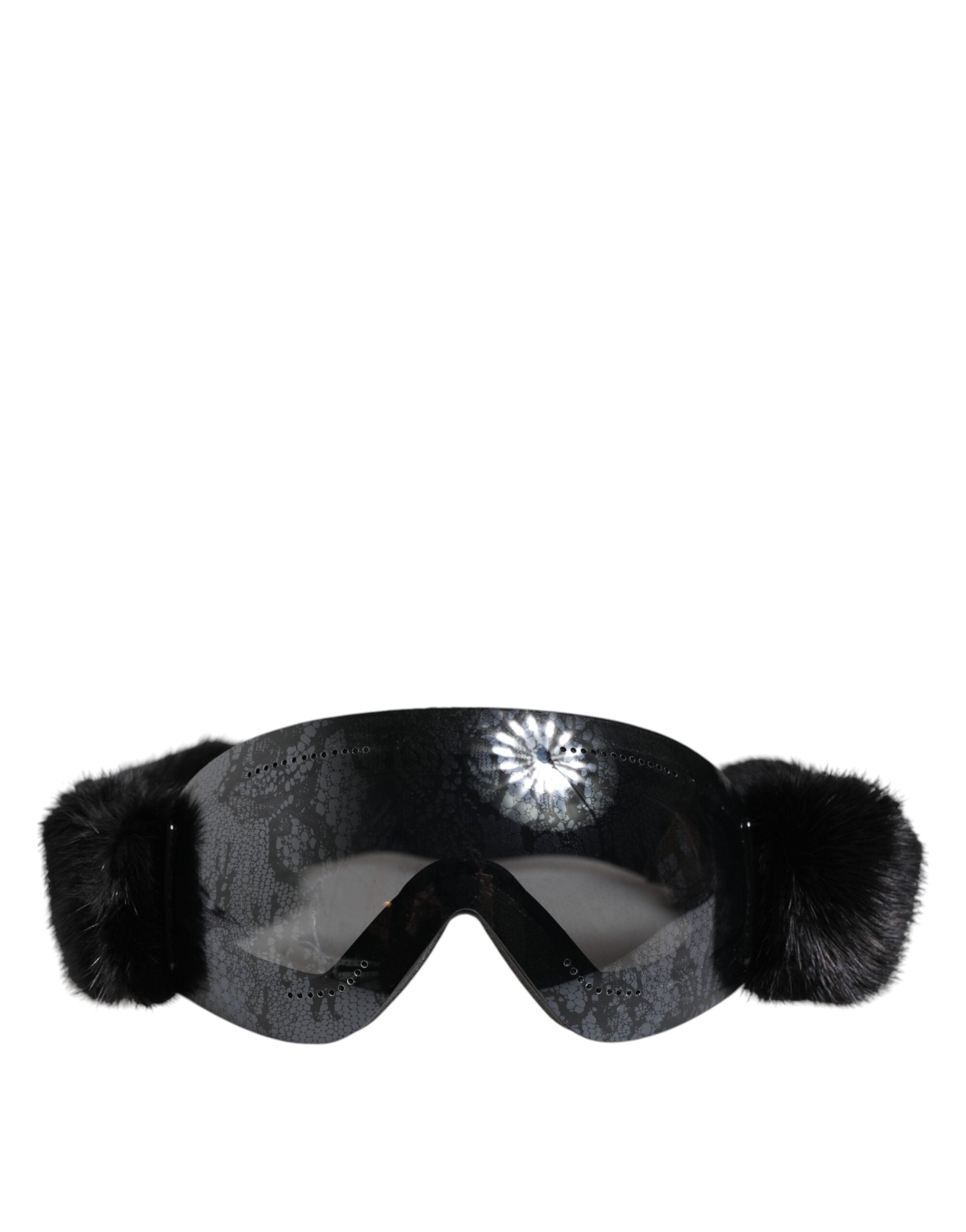 Dolce & Gabbana Black Acetate Ski Goggles Mask Sunglasses