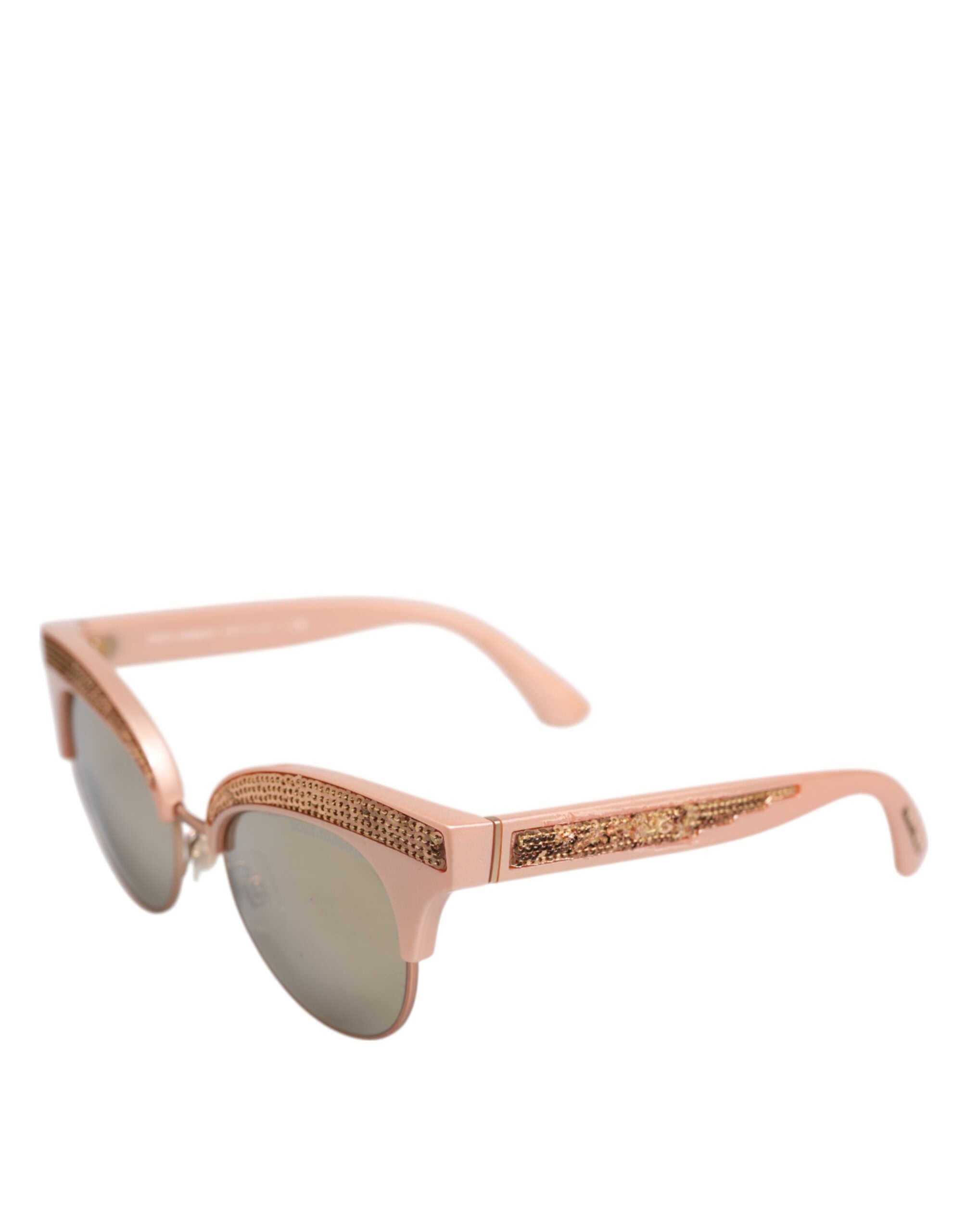 Rosa guld spegelglas Cat Eye DG6109 solglasögon med paljetter
