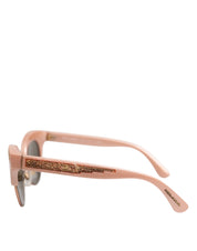 Rosa guld spegelglas Cat Eye DG6109 solglasögon med paljetter