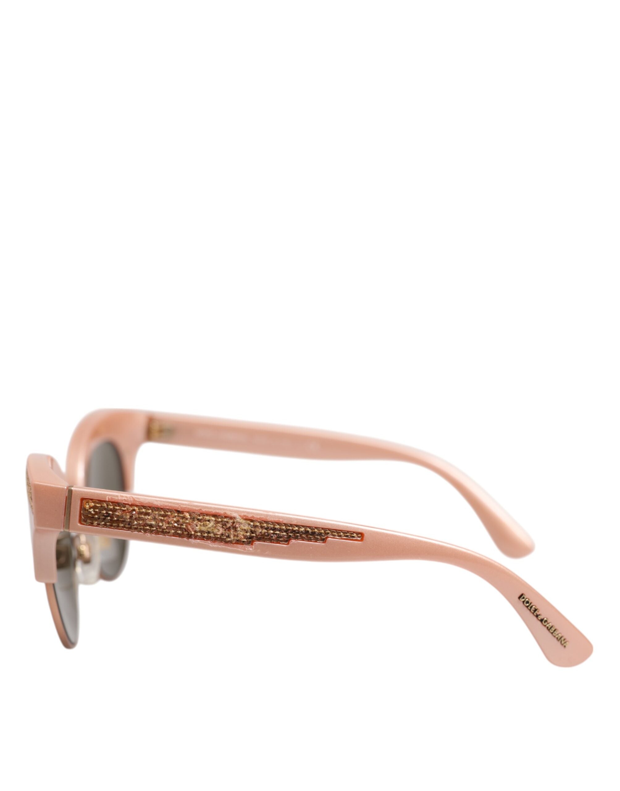 Rosa guld spegelglas Cat Eye DG6109 solglasögon med paljetter