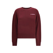 Bordeaux Wool Sweatshirt with Jacquard Logo