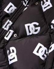 Black DG Mania Puffer Quilted Long Coat Jacket