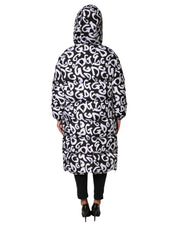 Black White DG Mania Hooded Long Coat Jacket