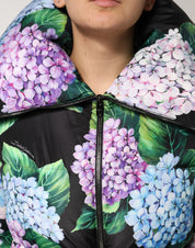Multicolor Floral Print Puffer Quilted Jacket