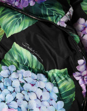 Multicolor Floral Print Puffer Quilted Jacket