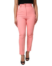 Pink High Waist Dress Tapered Pants