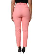 Pink High Waist Dress Tapered Pants
