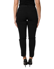 Black Wool High Waist Tapered Pants