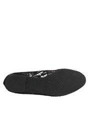 Black Taormina Lace Slip On Flats Shoes
