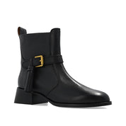 Black Calfskin Ankle Boots