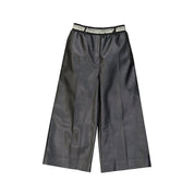 Cropped Leather Effect Pants