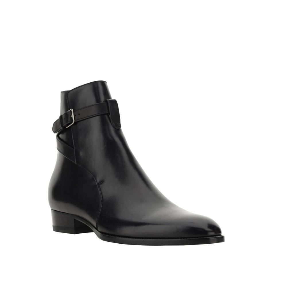 Black Calfskin Ankle Boots