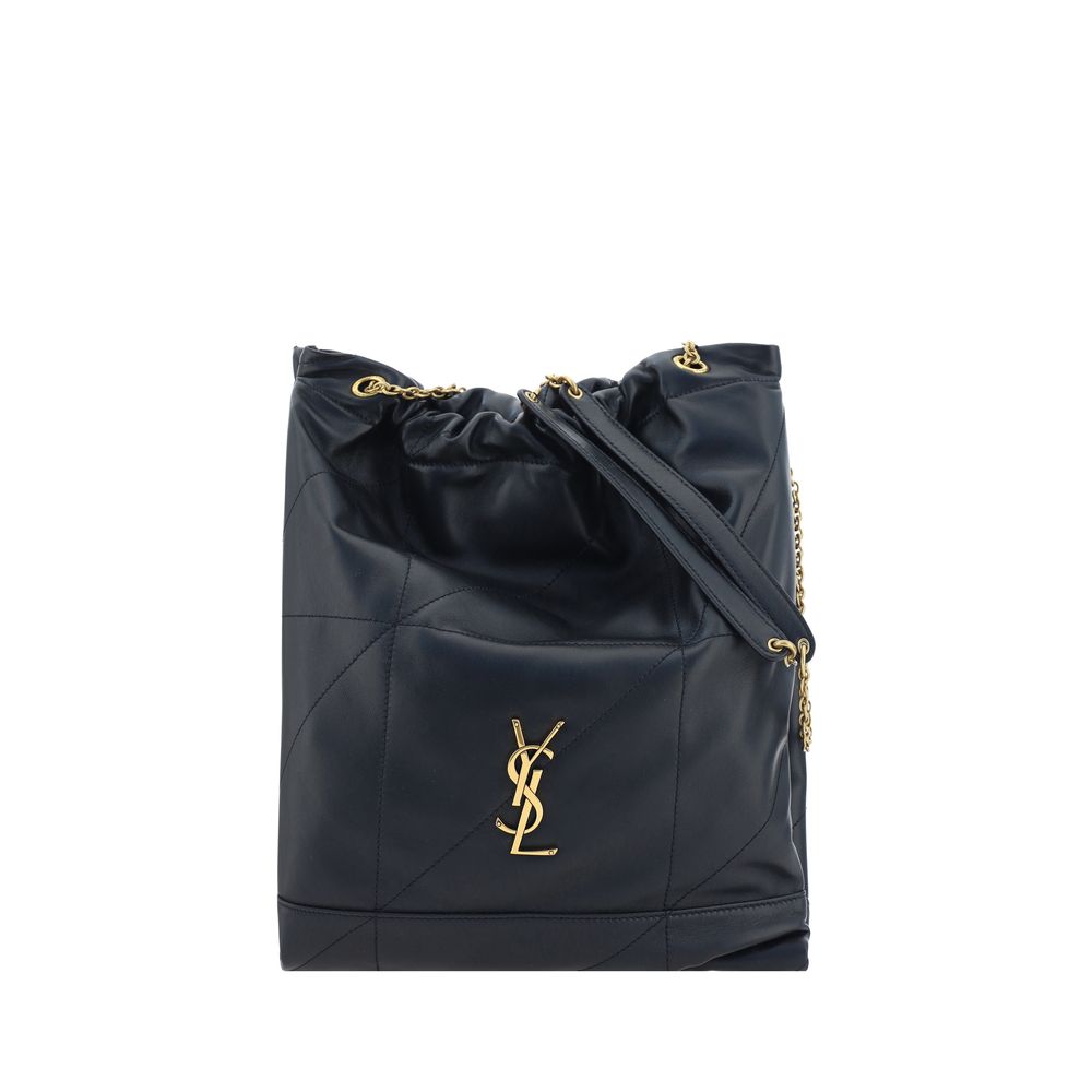 Saint Laurent Black Lambskin Bucket Bag