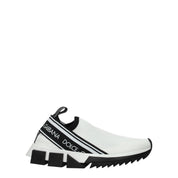 White Fabric Chunky Sneakers