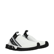 White Fabric Chunky Sneakers