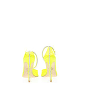 Yellow Pvc Stiletto Heel Sandals