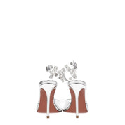 Transparenta PVC-högklackade pumps med nitar