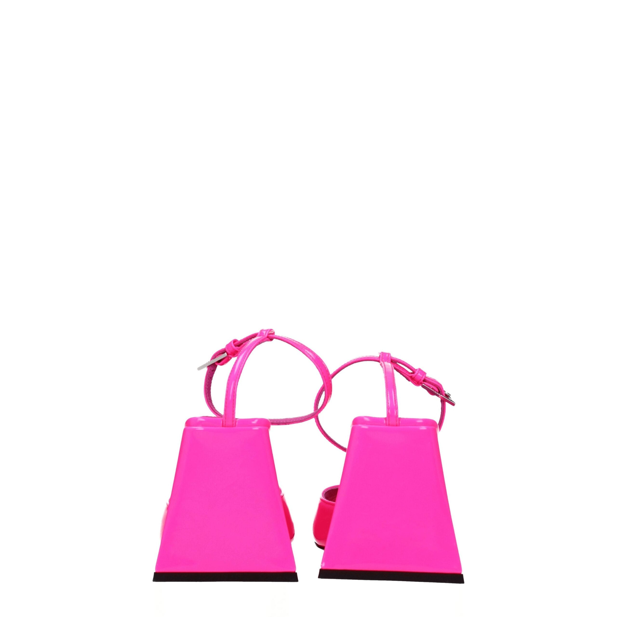 Rosa lädersandaler med stilettklack