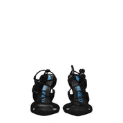 Svarta mocka sandaler med stilettklack