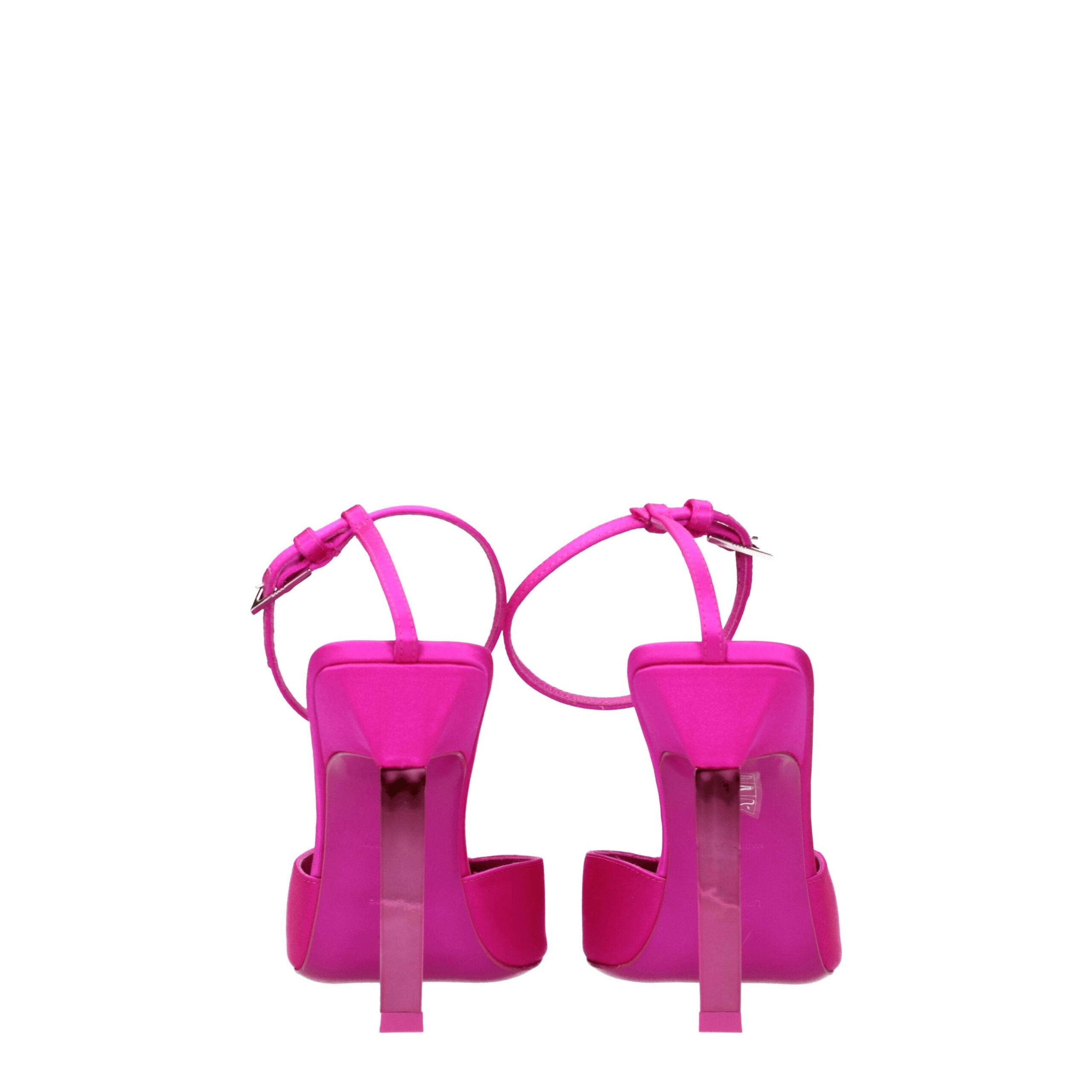 Pink Satin Stiletto Heel Sandals