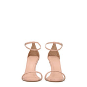 Pink Leather Stiletto Heel Sandals