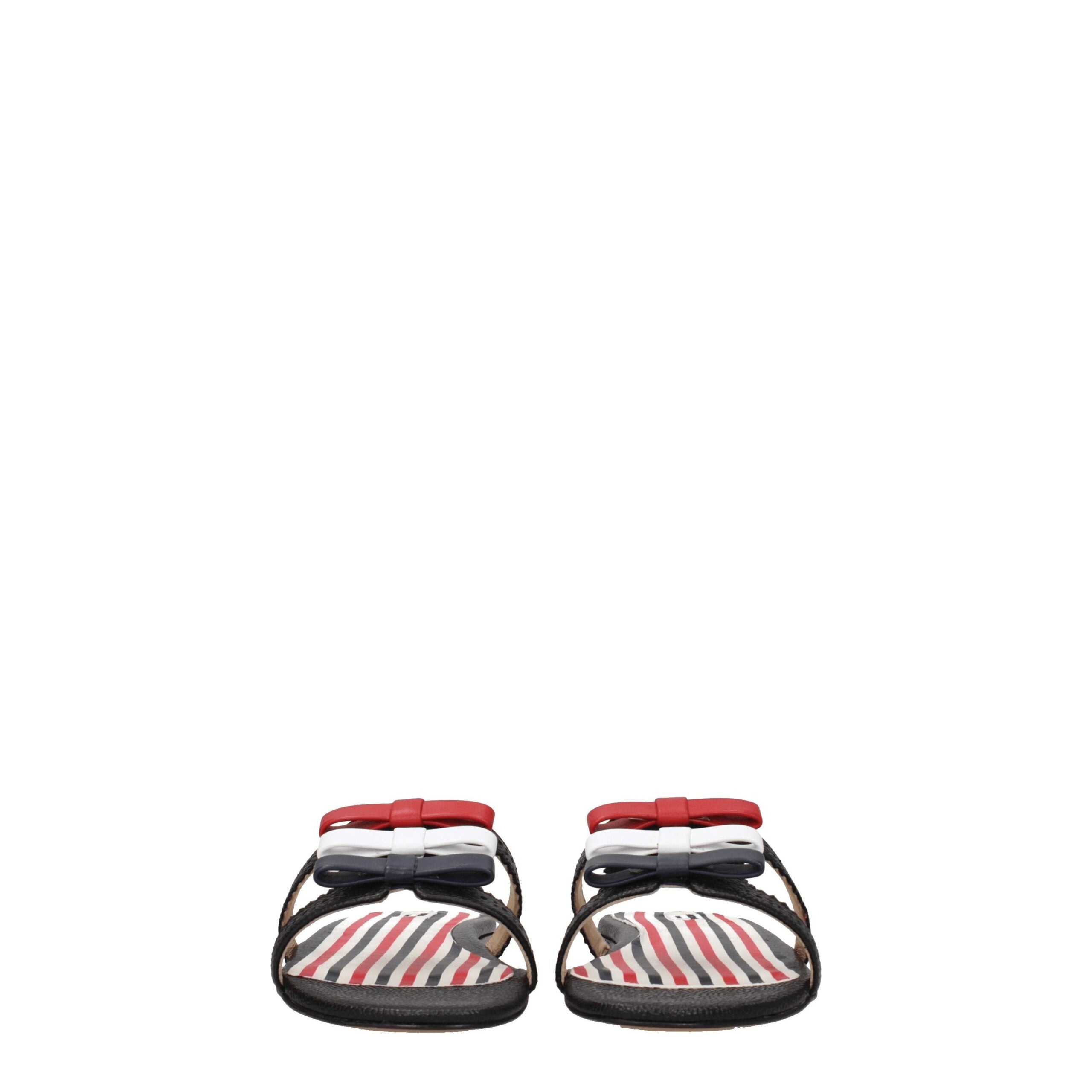 Black Leather Slippers