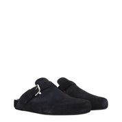 Black Leather Slippers