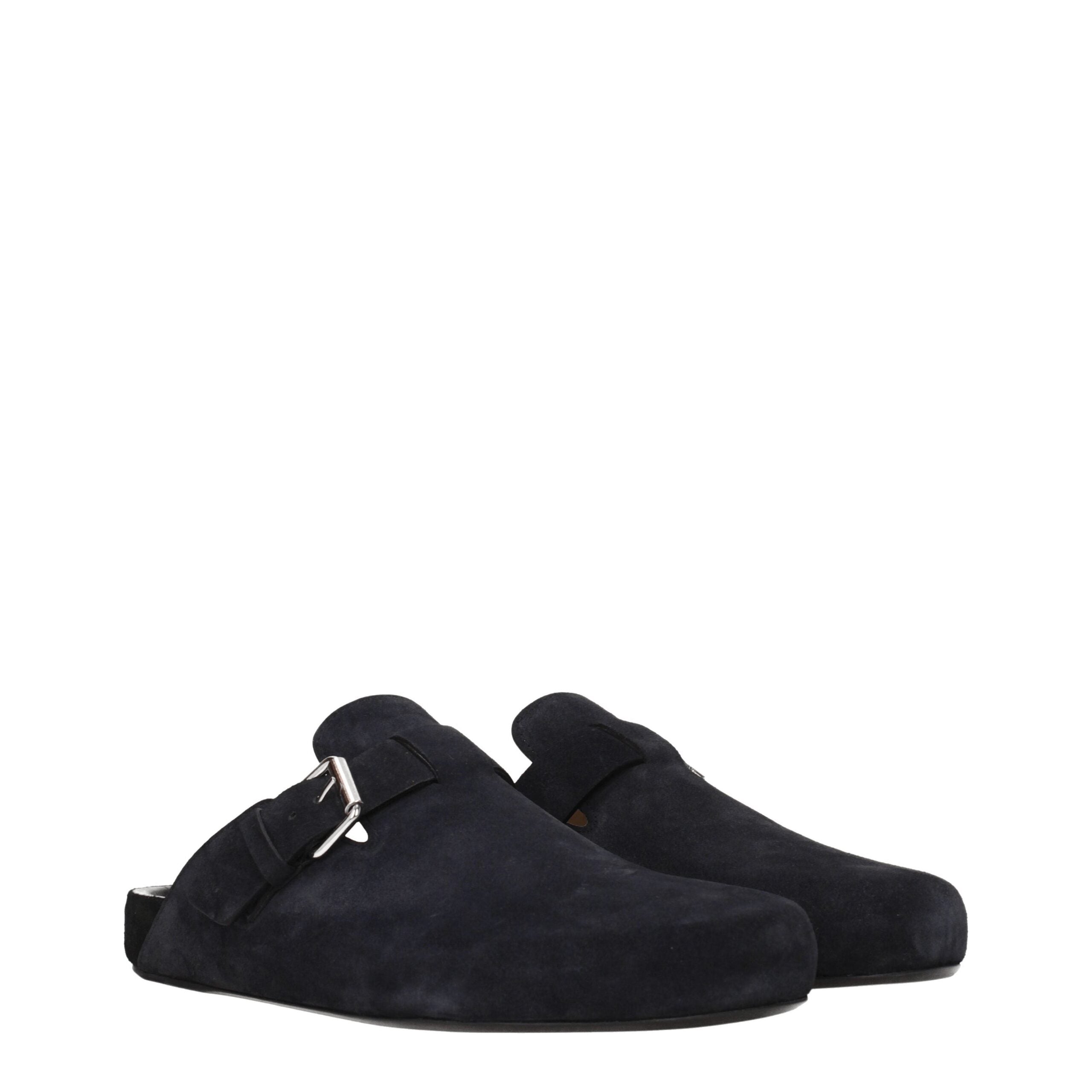 Black Leather Slippers