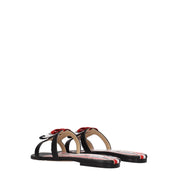 Black Leather Slippers