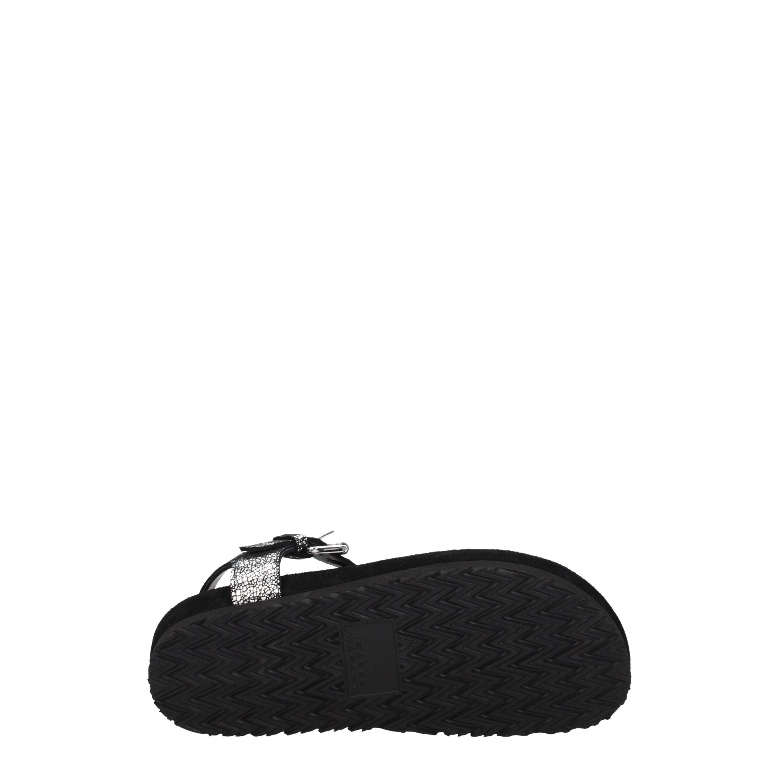 Svarta mocka flip-flop sandaler med framdetalj