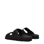 Black Leather Slippers