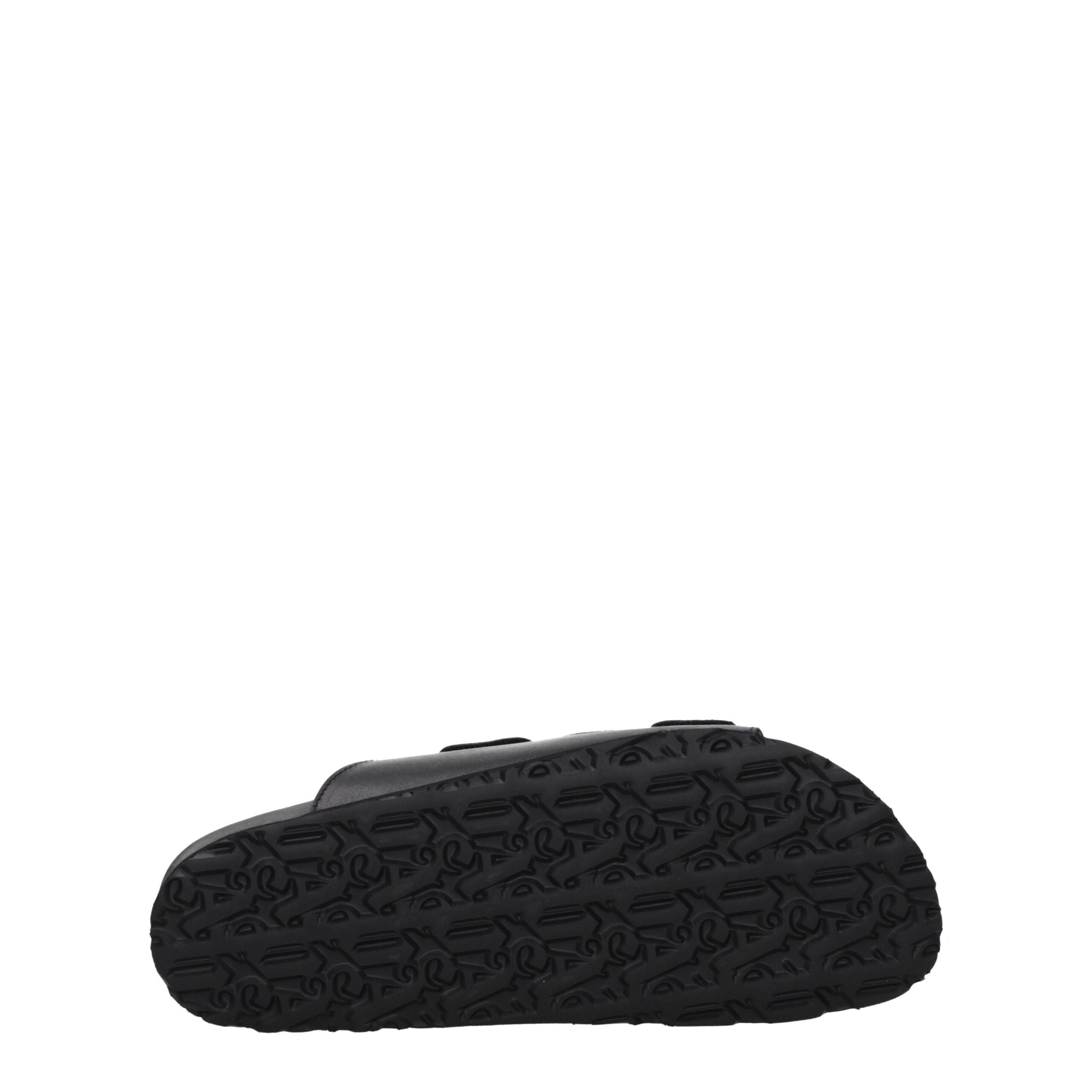 Black Leather Slippers