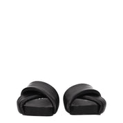 Black Leather Slippers