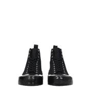 Black Fabric High Top Sneakers