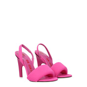 Pink Fabric Stiletto Heel Sandals - The Attico