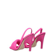 Pink Fabric Stiletto Heel Sandals - The Attico