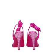 Pink Satin Stiletto Heel Sandals