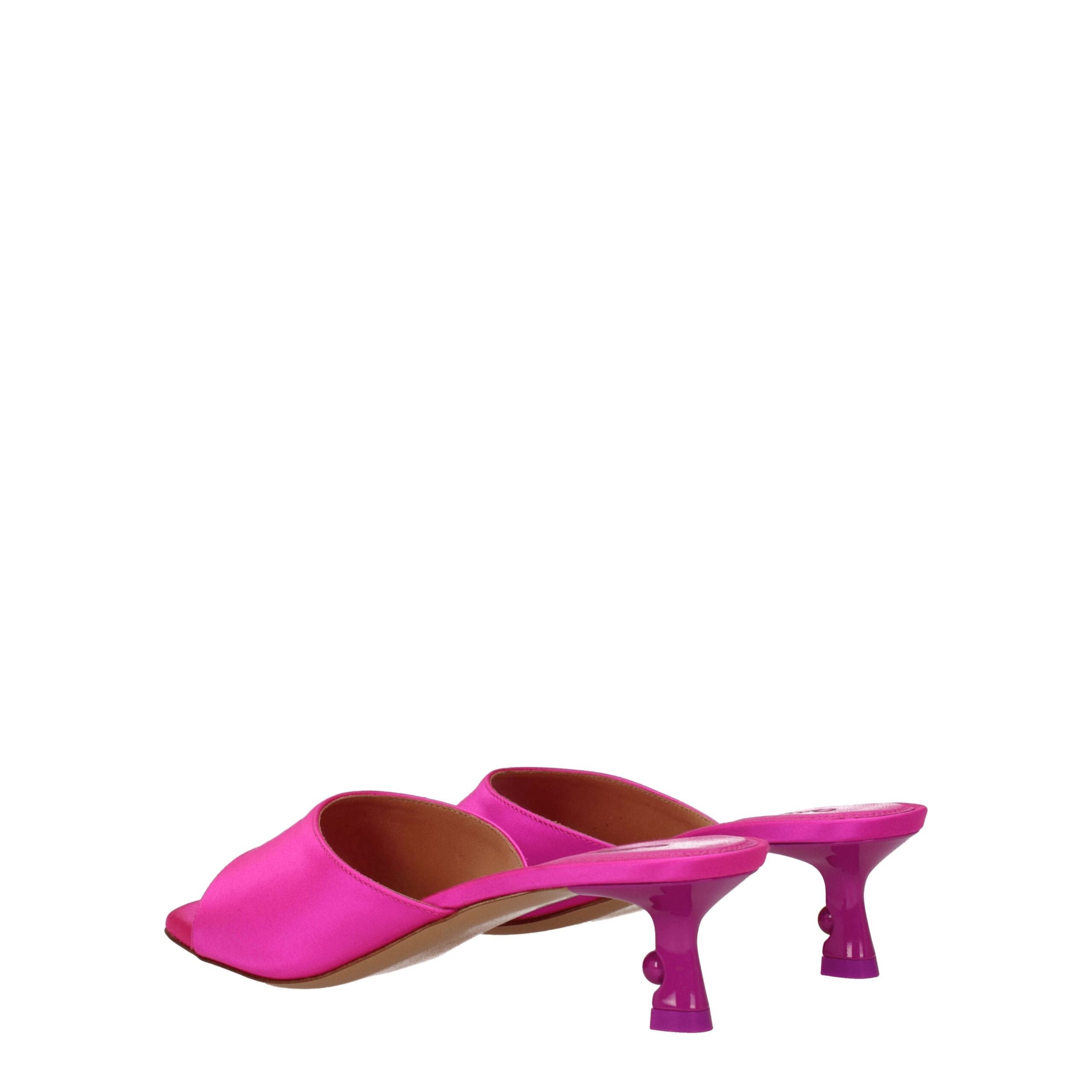 Pink Satin Stiletto Heel Sandals