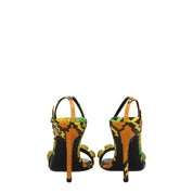 Multicolor Leather Stiletto Heel Sandals